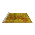 thumbnail image 2 of Ahgly Company Machine Washable Indoor Square Oriental Yellow Industrial Area Rugs, 5' Square, 2 of 4