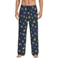 thumbnail image 2 of Picia Mardi Gras Carnival Mens Soft Woven Cotton Elastic Waistband Sleep Pajama Pant Lounge Sleep Pant With Pockets And Drawstring-Large, 2 of 9
