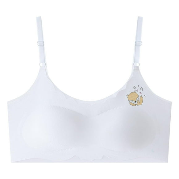 Culottes pour Femmes Filles Soutiens-Gorge d'Entraînement Sans Coutures Soutiens-Gorge de Sport pour Adolescentes Bretelles Ajustables Soutiens-Gorge Préados pour Filles TG Blanc