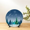thumbnail image 6 of Balery Christmas Trees Print Bone China Decorative Plate Ceramic Dinner Plates Art Crafts with Display Stand-10in, 6 of 6