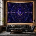 thumbnail image 6 of Crescent Moon Mandala Scene with Stars and Nebulas, Mystical Celestial Style for Astrology Fans, Wall Decor, Housewarming Gift, Tapestry Wall Hanging for Bedroom and Dorm, 6 of 7