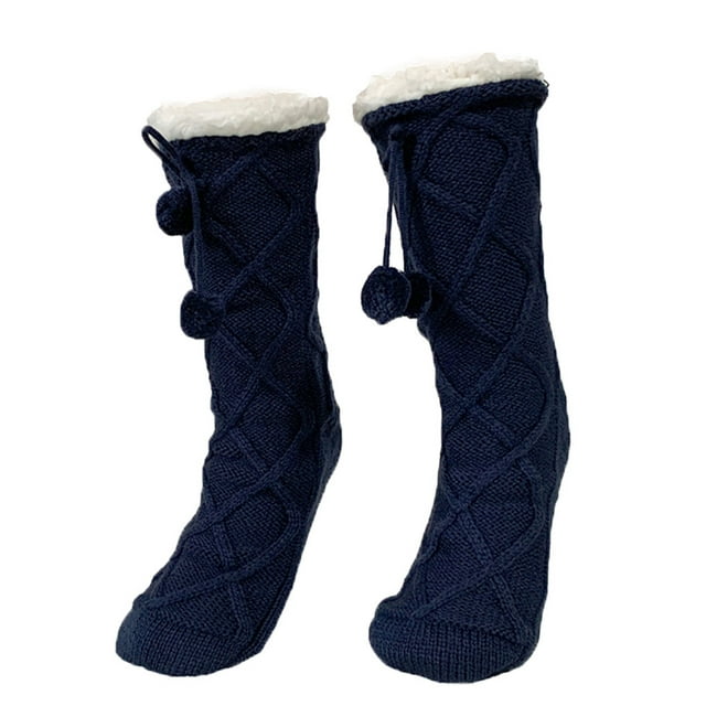 Calcetines Sonducket antideslizantes gruesos con mango de goma de silicona para invierno negro