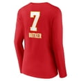 thumbnail image 3 of Women's Harrison Butker Red Kansas City Chiefs Wordmark Player Name & Number Long Sleeve V-Neck T-Shirt, 3 of 3
