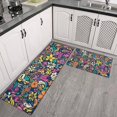 thumbnail image 2 of Pioneer Flower Floral Print Pattern Kitchen Rugs Sets Of 2,Anti Fatigue Kitchen Mat Rugs Non Slip Washable,Decorative Kitchen Floor Mats for Kitchen,Sink,Laundry,17"x30"+17"x47", 2 of 7