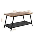thumbnail image 2 of Coffee Table Industrial Center Table 2-Tier Living Room with Mesh Shelf Rectangle Wood Cocktail Table Metal Frame, Easy to Assemble, Rustic Brown, 2 of 9