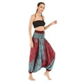 thumbnail image 4 of SWSMCLT Women's Vintage Loose Soft High Waisted Pants Boho Trousers Ankle Comfy Belted Casual Casual Pants Burgundy Small-X-Large, 4 of 4