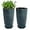 Blue, variant on Large Tall Dark Gray Planters Set of 2-9 Gallon 12" Round Outdoor Planters for Front Door & Patio, Faux Stone Indoor Plant Pots with Tray, Porch Decor Plant Containers