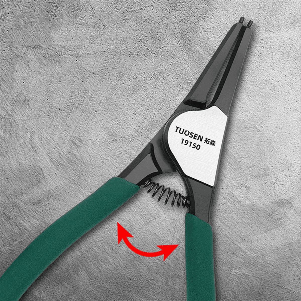 TUOSEN 4Pcs Circlip Pliers Set 7Inch Long Nose Plier Staight Bent Plier Inner Outer Retaining Snap Ring Remover Tool