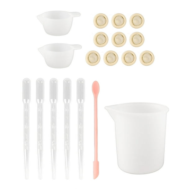 Juego de herramientas para manualidades con resina, kit de herramientas para mezclar resina con taza medidora de silicona, kit de herramientas para taza medidora de