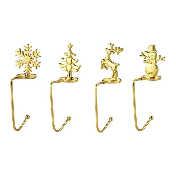4 Uds. Colgador de Gancho para Chimenea, Soporte para Calcetines de Navidad, Adorno de Fiesta Estilo B