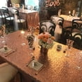 thumbnail image 4 of 47.25''x70.87'' Sequin Tablecloth Rectangle Rose Gold Sequin Table Linens Glitter Tablecloth Sparkly Table Cover Decoration for Parties Birthday Wedding Table Supplies, 4 of 13