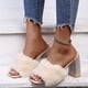 thumbnail image 5 of Zapatos de mujer Casual Punta cuadrada Moda Slip-on Rhinestone Tacones altos Sandalias de felpa Wmkox8yii  hfjk4333, 5 of 9