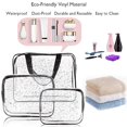 thumbnail image 4 of Bolsas de maquillaje transparentes, 5 piezas de bolsas de maquillaje cosméticas, juego de pvc transparente con cremallera, bolsa de viaje portátil para equipaje, aeropuerto, organización de vacaciones Afortunado Sencillez, 4 of 5