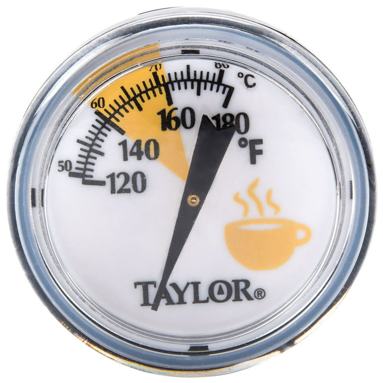 Taylor 5997E Analog Frothing Thermometer, White, Stainless Steel 