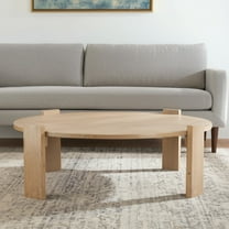 HomeRoots 596408 48 in. Natural Solid Wood Oval Coffee Table