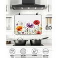 thumbnail image 5 of Pastoral Flowers Stove Top Covers for Electric Stove, 28'x20'' Colorful Plants Floral Leaves Watercolor Glass Ceramic Stove Cover Foldable Rubber Mat Heat Resistant Cooktop Protector for Kitchen, 5 of 8