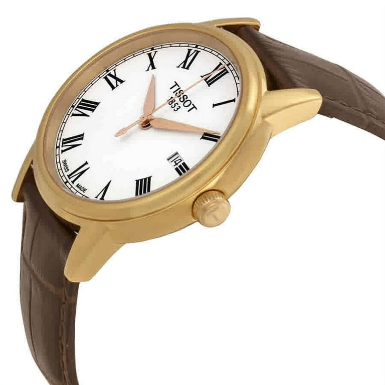 Tissot Carson Rose Gold Tone Leather Mens Watch T0854103601300