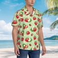 thumbnail image 3 of Balery Strawberry Floral Camisas hawaianas de manga corta para hombre, camisas playeras de corte holgado, camisas de vacaciones con botones,Medium, 3 of 7