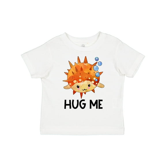 Inktastic Hug Me Cute Pufferfish with Bubbles Boys or Girls Toddler T-Shirt