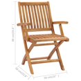 thumbnail image 4 of vidaXL Garden Chairs 2 pcs with Light Blue Cushions Solid Teak Wood, 4 of 5