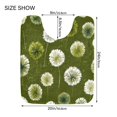 thumbnail image 5 of 2 Piece Bath Mat Set with U-Shaped Toilet Mat and Rectangle Bath Rugs Non Slip Machine Washable Bathroom Mats Green Dandelions Pattern, 5 of 7