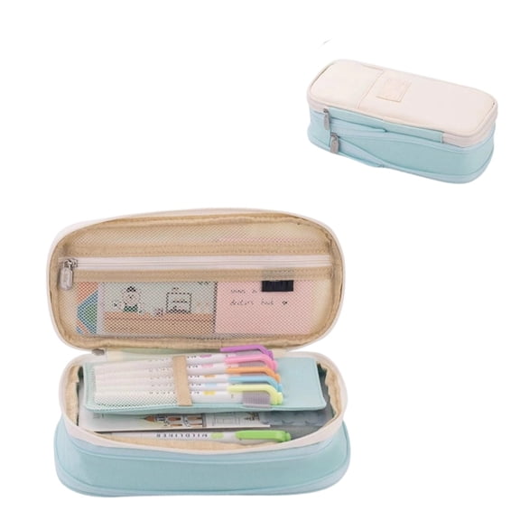 Pencil Case Cute Pencil Pouch for Girls Big Capacity Pen Bag Box, Kawaii Aesthetic College School Supplies for Student Teen Adults Preppy