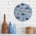 thumbnail image 3 of Whales Boats Waves Swimming Circles Round Wall Clock Silent Analog Battery Operated Gold Pointer Home Decor 9.84" Diameter, 3 of 11
