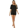 thumbnail image 4 of SMZ Women's Pajama Sets Soft Comfy Lounge Set Loose Casual Stretch Loungewear Short Sleeve Top and Shorts with Pocket, 4 of 5