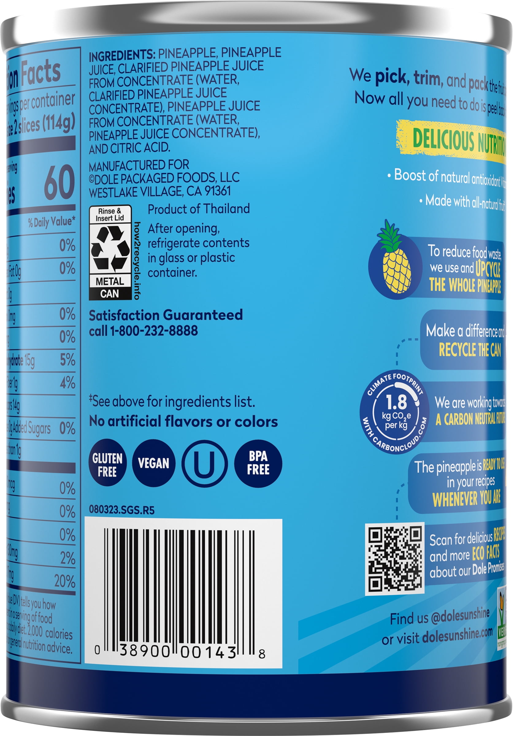 (12 pack) Dole Pineapple Slices in 100% Pineapple Juice, 20 oz Can