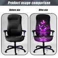 thumbnail image 4 of FKELYI Purple Butterfly Print Office Chair Cover Stretch Fabric Computer Chair Cover Removable Anti-Dust Gaming Chair Slipcover Protector for Boss Chair Decoration, Large, 4 of 6