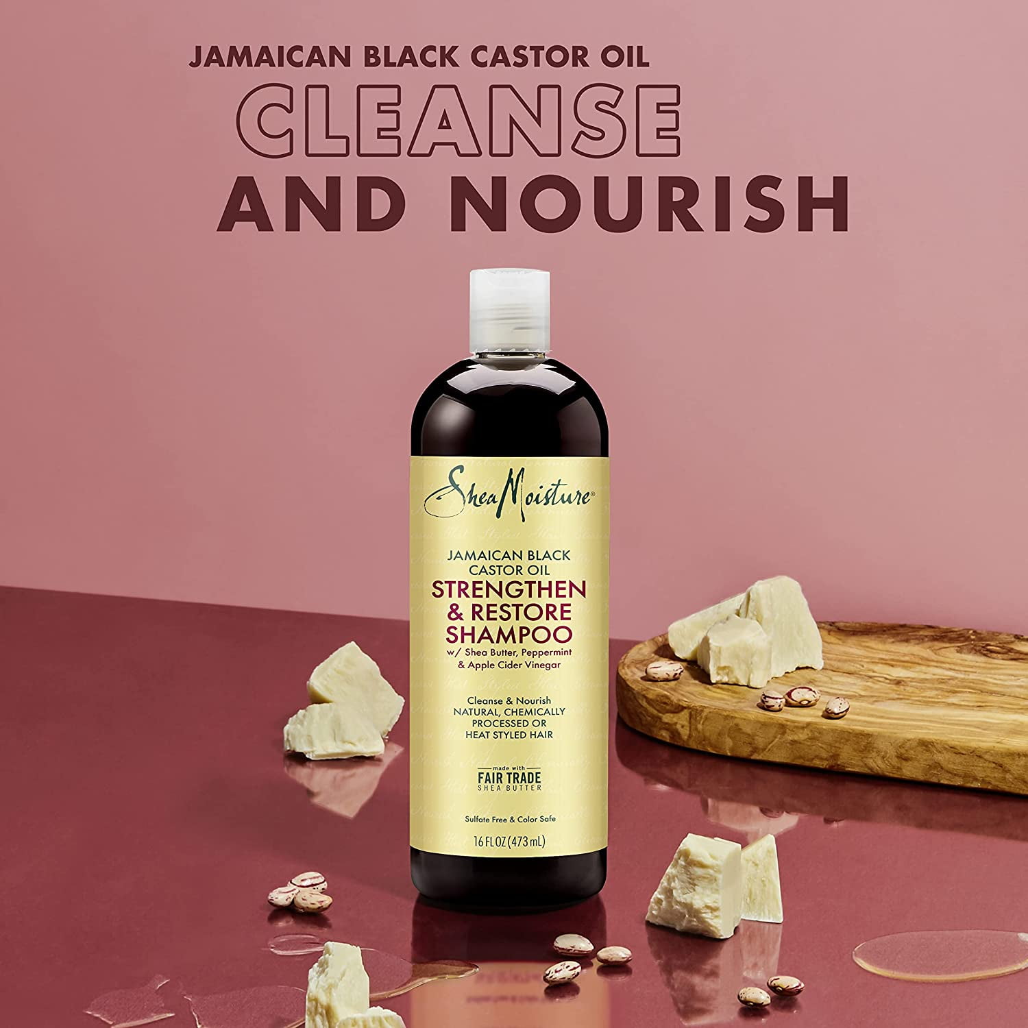 SheaMoisture Jamaican Black Castor Oil Replenishing Shampoo 16 oz pack of 2