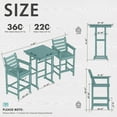 thumbnail image 5 of AreShark Outdoor Bar Set,2 Tall Adirondack Chairs and Table, All Weather HDPE Bar Height Outdoor Table and Chairs Set for Bistro Patio Balcony, Black, 5 of 10