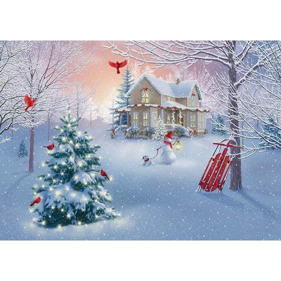 Vermont Christmas Company Box Home for Christmas Christmas Cards - 15 Cards / 16 Foil Envelopes