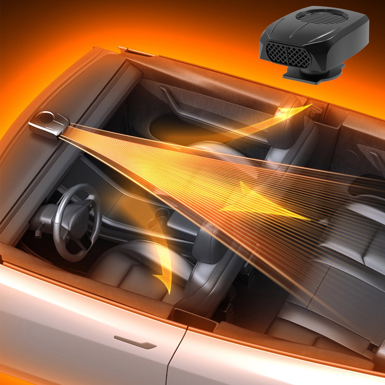 Prise Allume Cigare Usb Qidoe 200W Chauffage De Voiture Portable: 2 En 1 Chauffage Soufflant Pour Voiture Allume-Cigare Du00e9givreur De 12V Du00e9sembueur De Pare-Brise Chauffage Allume-cigare