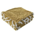 thumbnail image 2 of Home Soft Things Jacquard Sherpa Throw Blanket 50"x60" Gold Victorian, Shabby Chic, 2 of 5