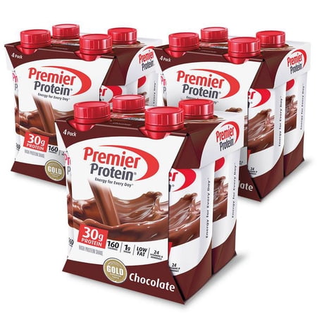 (4 pack) (4 Pack) Premier Protein Shake, Chocolate, 30g Protein, 12 Ct