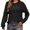 Black, variant on Yoodem Sweaters for Women Christmas Sweater Women's Solid Color Pullover Crew Neck Sweater Skeleton Round Neck Long Sleeve Stripe Knit Fashion Sweater Cropped Sweaters for Women Black L