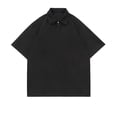 thumbnail image 1 of Camisas Elvqul Caballero Negro sin Estampado Manga Corta Playa Solapa, 1 of 3