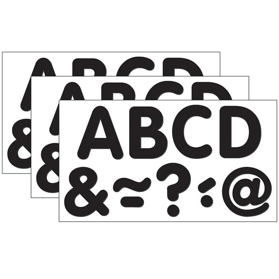 Teacher Created Resources 2" Magnetic Classic Letters Black 87 Pieces/Pack 3 Packs (TCR77188-3)