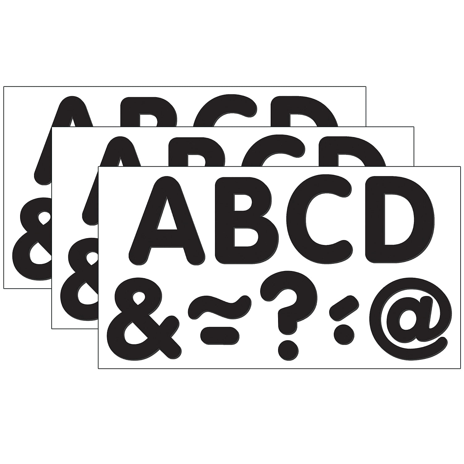 Teacher Created Resources 2 Magnetic Classic Letters Black 87 Pieces/Pack 3 Packs (TCR77188-3)