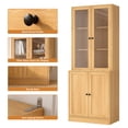 thumbnail image 6 of RichYa 71'' Tall Bookcase with Glass Doors, 3-Tier Display Bookshelf & 5-Tier Storage Cabinet for Home Office Living Room,Wood, 6 of 8