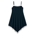 thumbnail image 7 of Zynoxe Womens Midi Dresses Cotton Linen Lace Spaghetti Strap Asymmetrical Hem Summer Dresses Casual Peasant Gauze Vacation Beach Dresses Navy 2XL, 7 of 7