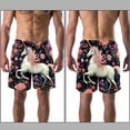thumbnail image 3 of luoweisi Men's Beach Shorts Quick Dry Swim Trunks with Mesh Lining Unicorn M, 3 of 5
