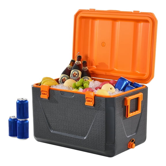 KFFKFF 63 QT Ultra-Light Hard-Sided Ice Chest Cooler Hard Chest Cooler Portable Cooler, Fits 90 Cans