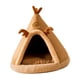 thumbnail image 5 of Cama cueva para gatos, nido semicerrado, suave, para gatos o perros pequeños, tienda de campaña para dormir. Marrón, 5 of 9