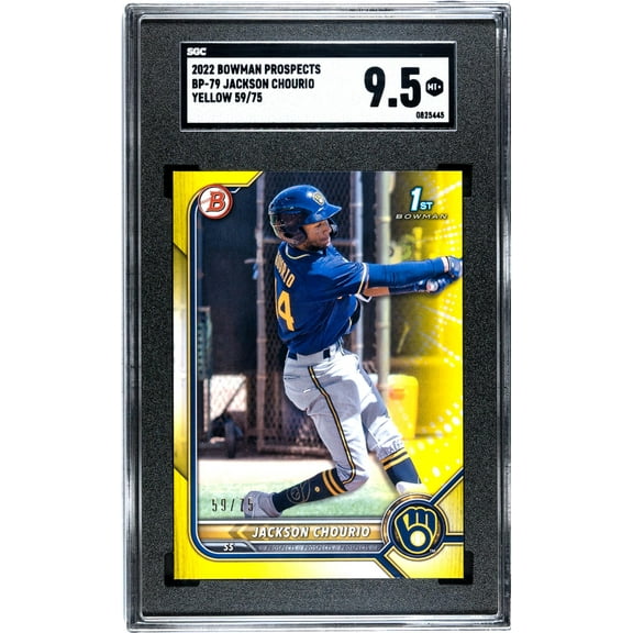2022 Topps Bowman Prospects Yellow Jackson Chourio #BP-79 /75 SGC 9.5