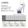 thumbnail image 6 of Super High Heels Stiletto Sandals Women's Transparent Crystal Shoes Nightclub 181 Series 17cm Heel 10cm Platform LFD, 6 of 6