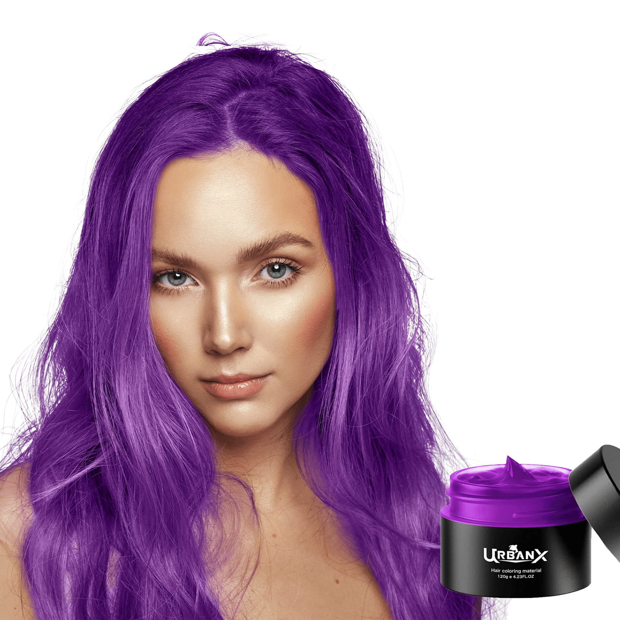 UrbanX Washable Hair Coloring Wax Material Unisex Color Dye Styling Cream  Natural Hairstyle for Blonde Color Hair Pomade Temporary Party Cosplay  Natural Ingredients - Purple 