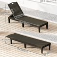 thumbnail image 2 of Set of 2 Outdoor Lounge Chairs, Waterproof Polypropylene Patio Sun Loungers with 4-Position Adjustable Backrest and Rattan-Like Slatted Design, Black, 73.6" D for Garden, 2 of 7