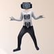 thumbnail image 3 of Disfraz Premium Mono Niños Skibidi Toilet TV Man Superior 3D Traje de Halloween Kuymtek Gris claro 6-7- años para Niño, 3 of 7